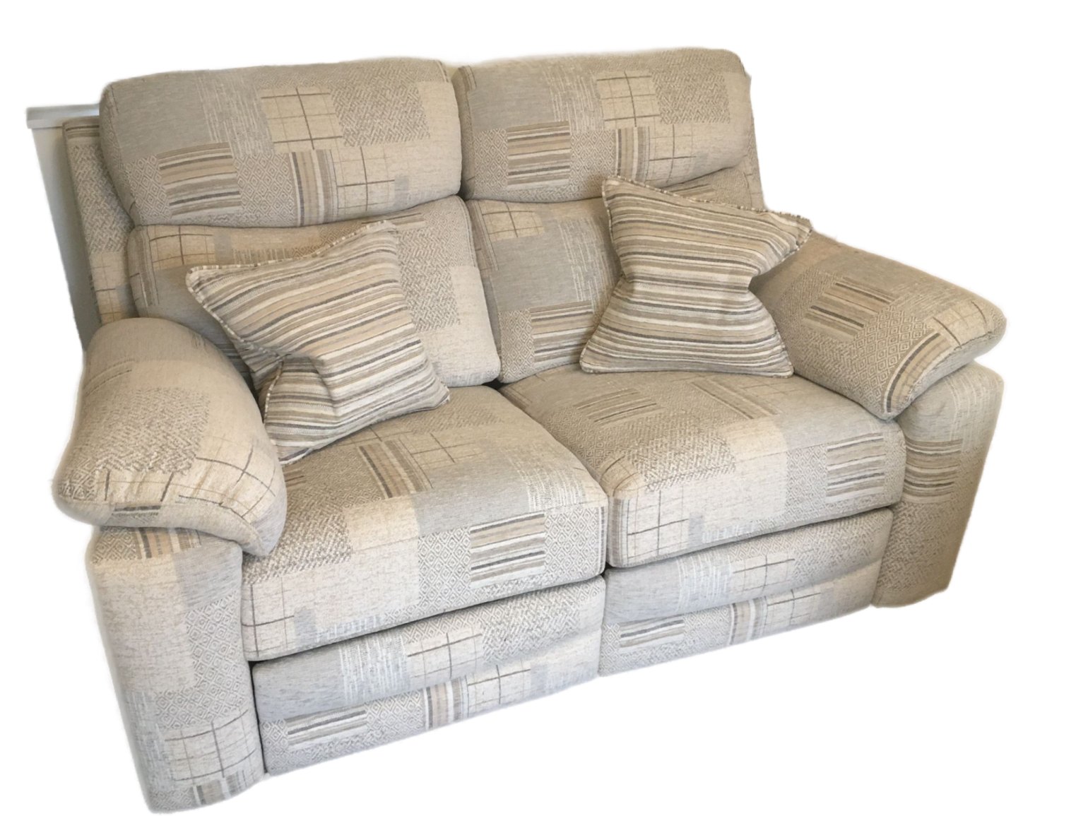 A high back 3str sofa made in to a comfy new 2 str sofa